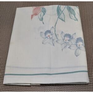 Tastemaker Pillowcase Floral Butterfly No Iron Percale USA Vintage